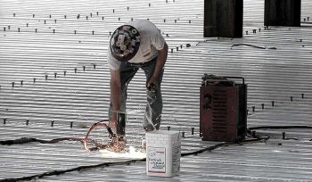 steel deck sheet stud welding